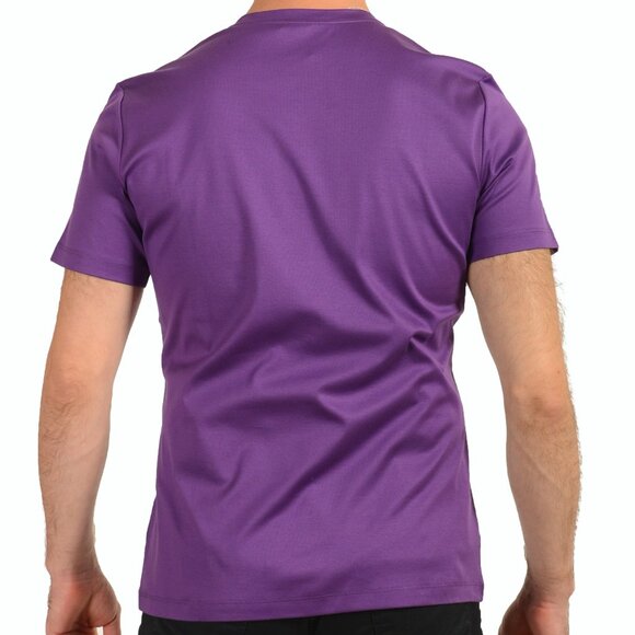 Versace Men's Purple & Silver Medusa Logo Print Short Sleeve T-Shirt US M IT 50 - Picture 3 of 6